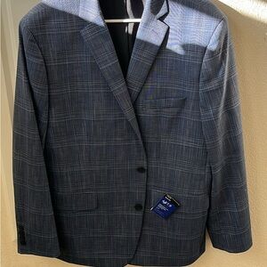 Men's Blue Plaid Blazer